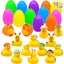 JOYIN 12 Pcs Filled Easter Eggs with Rubber Duck and Rabbit Duckies, Bright Colo Carousel 1