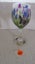 Floral wine goblet has daisy+ written on it Carousel 2