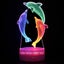 Dolphins,3D Dynamic Night Light, Power By USB or Battery, Changing color Carousel 1