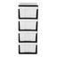 MEGA 4 Tier Drawer Storage Shelf Unit Organiser Plastic Level Office Cabinet ... Carousel 2