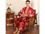 Luxury Dragon Print Men's Kimono Black Satin Long Robe Sets Summer Ultra Thin Carousel 1