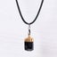 Raw Natural Black Tourmaline Plated Gold Quartz Crystal Pendant Necklace Healing Carousel 1