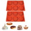 2pcs Silicone Muffin Top Pans Round Baking Mold for Hamburger Chocolate Cake Pie Carousel 1
