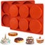 2pcs Silicone Muffin Top Pans Round Baking Mold for Hamburger Chocolate Cake Pie Carousel 2
