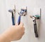 4-Piece Stainless Steel Razor Holder Set - Adhesive Wall-Mounted Hooks for Razor Carousel 5