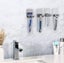 4-Piece Stainless Steel Razor Holder Set - Adhesive Wall-Mounted Hooks for Razor Carousel 6