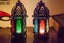 Vintage Decorative Candle Lantern Moroccan Metal Hanging candle holders 2 PCS Carousel 3