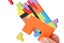 2pcs Toy Wooden Puzzles Blocks Brain Teasers Toy Wooden Tangram Colorful Jigsaw Carousel 5
