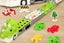 Toy Dinosaur Truck Car Foldable Toy Race Cars with Ejection for Boys Girls-Green Carousel 6