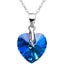 925 Sterling Silver Premium Crystal Heart Necklace "Esmeralda" (Blue) Carousel 1