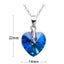 925 Sterling Silver Premium Crystal Heart Necklace "Esmeralda" (Blue) Carousel 4