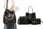 4 Pack Women Soft PU Leather Top Handle Bags Set-Black Carousel 1