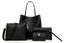 4 Pack Women Soft PU Leather Top Handle Bags Set-Black Carousel 2