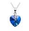 925 Sterling Silver Premium Crystal Heart Necklace "Esmeralda" (Blue) Carousel 5