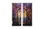 2Pcs Stained Glass Purple Floral Leaves Rod Pocket Window Drapes For Bedroom Dec Carousel 1