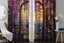 2Pcs Stained Glass Purple Floral Leaves Rod Pocket Window Drapes For Bedroom Dec Carousel 2
