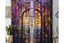 2Pcs Stained Glass Purple Floral Leaves Rod Pocket Window Drapes For Bedroom Dec Carousel 4