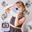 Instant Print Camera for Kids with 3 Rolls Print Paper and 32GB Memory Card-Purp Carousel 4