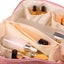 Large Opening PU Leather Makeup Bag -Pink Carousel 2
