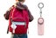 Self Defense Alarm Keychain with Mini Emergency LED Flashlight-Pink Carousel 1
