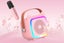 Mini Karaoke Machine Portable Bluetooth-Speaker with A Microphone-Pink Carousel 7