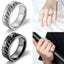 2X 8mm Anxiety Spinner Rings Men Womens Fidget Rotating Ring Silver Stainless... Carousel 7