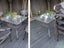 BLACK 80CM Quality Tempered Glass Square Garden Table Carousel 2