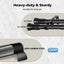 Marlow Black Double Curtain Rod Steel Pole Pommel Set Extendable Adjustable Carousel 4