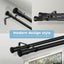 Marlow Black Double Curtain Rod Steel Pole Pommel Set Extendable Adjustable Carousel 7