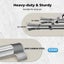 Marlow Silver Double Curtain Rod Steel Pole Pommel Set Extendable Adjustable Carousel 4