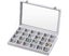 Jewelry Box Display Case with A Clear Glass Window and 24 Compartments, Gray Carousel 5