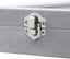 Jewelry Box Display Case with A Clear Glass Window and 24 Compartments, Gray Carousel 6