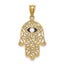 14K Yellow Gold and Enamel Filigree Hamsa Pendant, 30mm Carousel 1