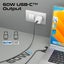PROMATE 1.2m 60w MFi Certified 2-in-1 USB-C Sync & Charge Cable. Includes 1x USB Carousel 4