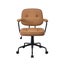 Black Frame Faux Leather Home Office Chair In Brown Carousel 3