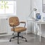 Black Frame Faux Leather Home Office Chair In Brown Carousel 5