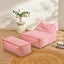 Cadence & Co. Oscar Faux Linen One Seater Bean Bag Lounge Cover Red Carousel 7