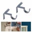 4pc Curtain Pole Brackets No Drill Curtain Rod Holder Into Wooden Window Frame Carousel 5