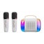 Mini Karaoke Machine Wireless Microphone and Speaker Set with 2 Microp Carousel 1