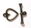 *$1.00 SALE* 2 BRONZE HEART TOGGLE CLASPS Carousel 1