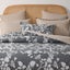 Dreamaker Felicity 100% Cotton Reversible Duvet Cover Set Charcoal Queen Bed Carousel 9