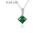 CZCITY Charm Square Emerald Green Gemstone 925 Sterling Silver Pendant Necklace Carousel 2