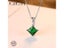 CZCITY Charm Square Emerald Green Gemstone 925 Sterling Silver Pendant Necklace Carousel 5