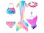 Swimmable Children Mermaid Tails With Monofin Fin Bikinis Set Kids Swimsuit Carousel 6