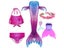 Swimmable Children Mermaid Tails With Monofin Fin Bikinis Set Kids Swimsuit Carousel 7