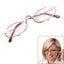 Magnifying Make Up Makeup Glasses Flip Down Lenses Gold Metal Frame +2.5-4.0 Carousel 1