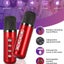 Mini Karaoke Machine Kids Portable Bluetooth Speaker TV 2 Wireless Microphones Carousel 10