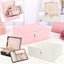 Velvet Ring Earring Jewelry Display Organizer Box Tray Holder Storage Case Box Carousel 1