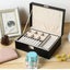 Velvet Ring Earring Jewelry Display Organizer Box Tray Holder Storage Case Box Carousel 7