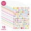 NEW 2280PCS 15 Sheets Colourful English Letters and Numbers Decorative Stickers Carousel 1